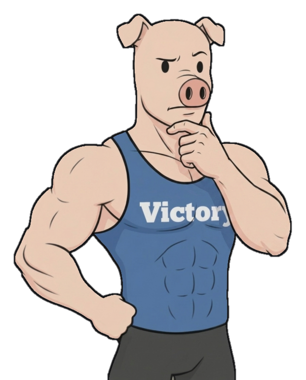 Victory, la mascota, pensando